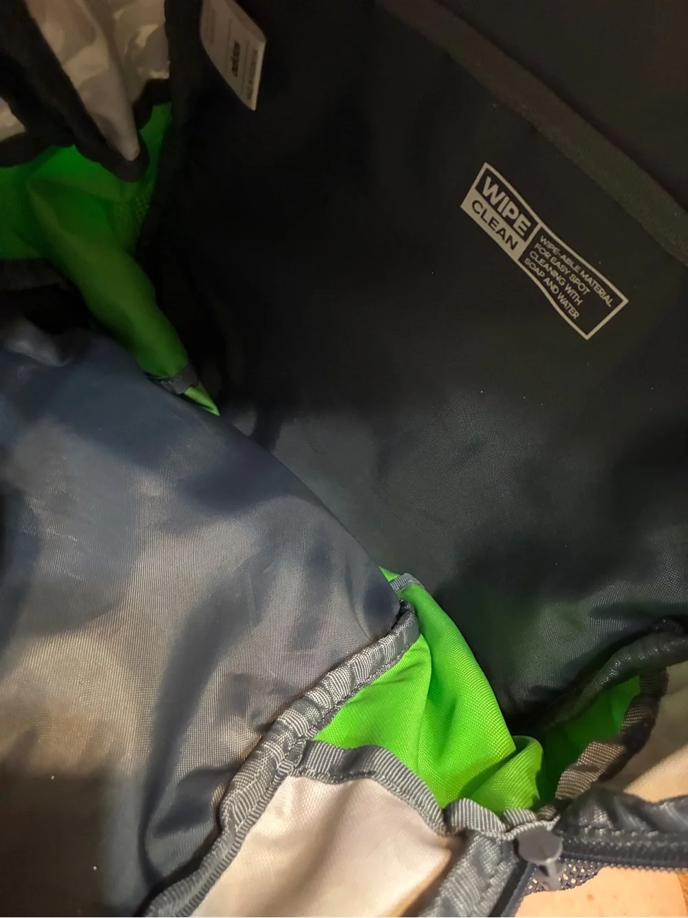 Adidas Gray Camo & Neon Green Athletic Backpack